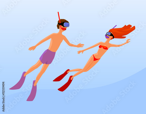 male and female free divers
