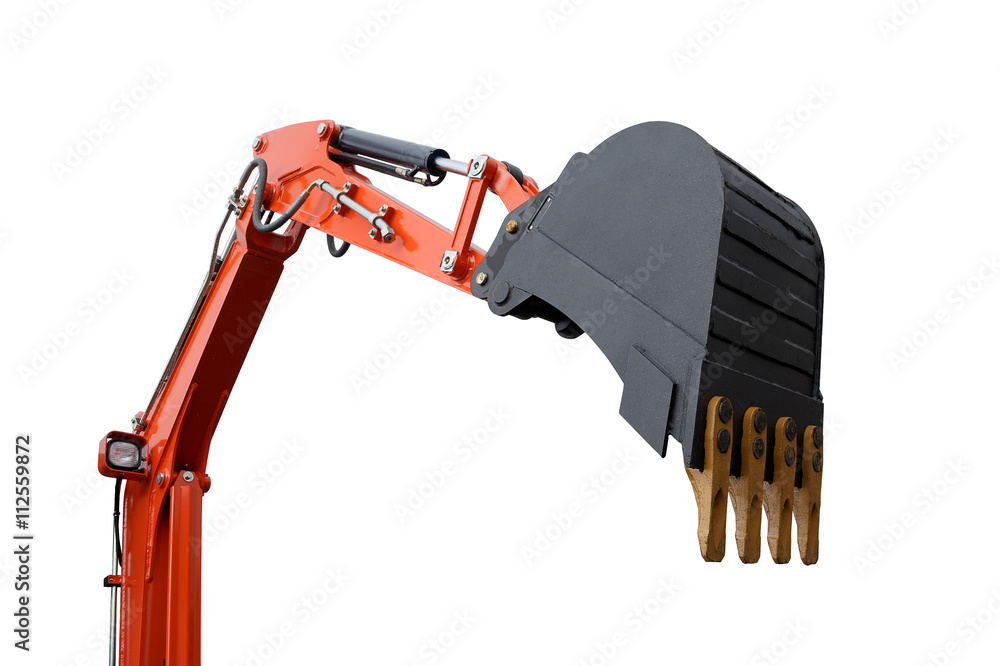 Excavator bucket on white background. Excavator bucket on white background.