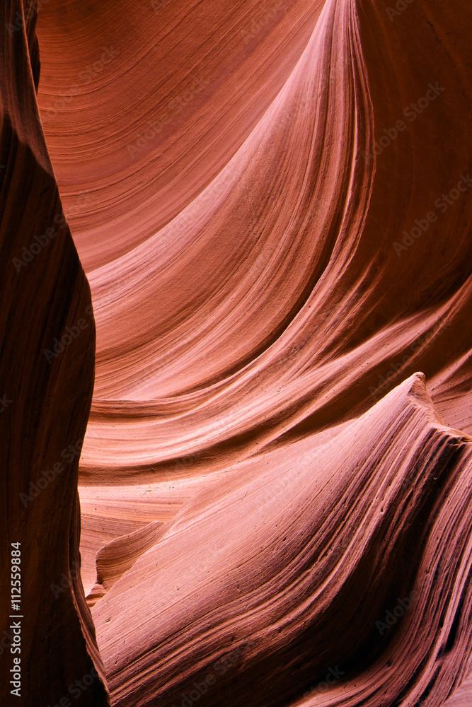 Sand scoured rocks in lower Antelope Canyon