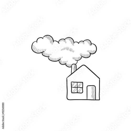 Save energy house sketch icon.
