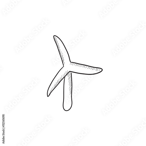 Windmill sketch icon.