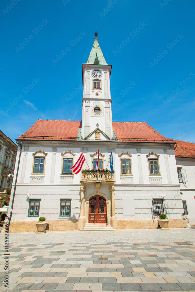     City Hall palace on King Tomislav Square in Varazdin Croatia 