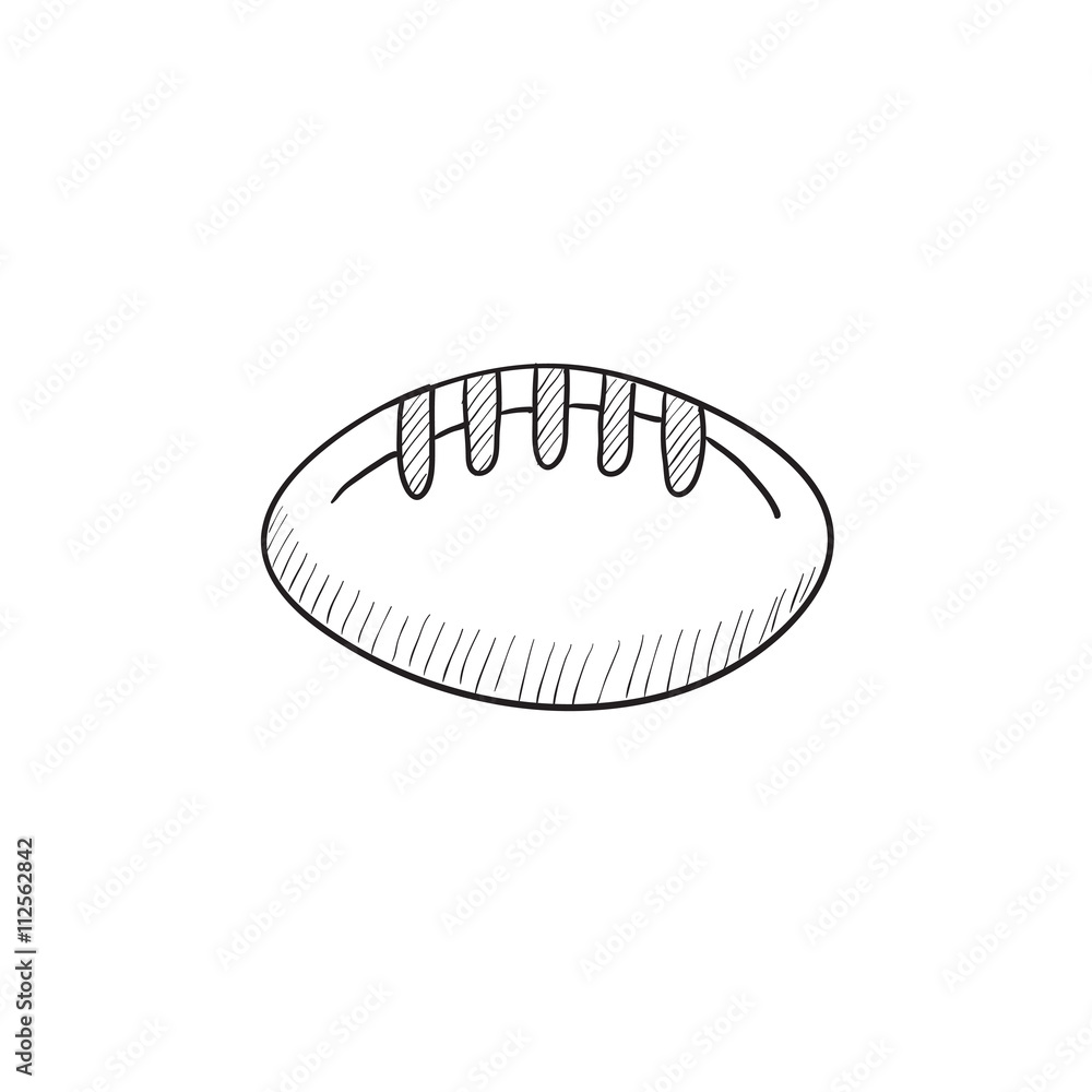 Rugby football ball sketch icon.