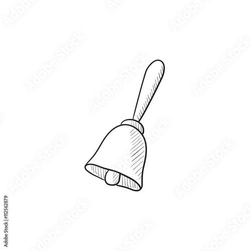 School bell sketch icon.