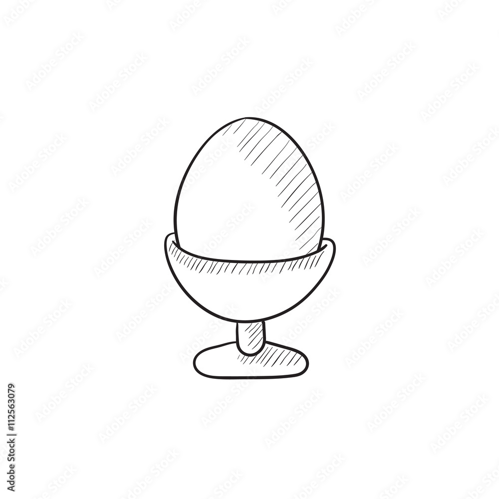 Easter egg in stand sketch icon Easter egg in stand sketch icon
