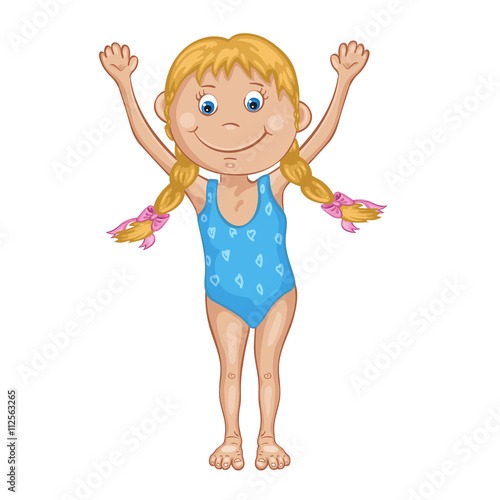 Happy girl in swimsuit 