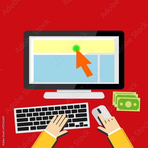 Pay per click flat design illustration.
