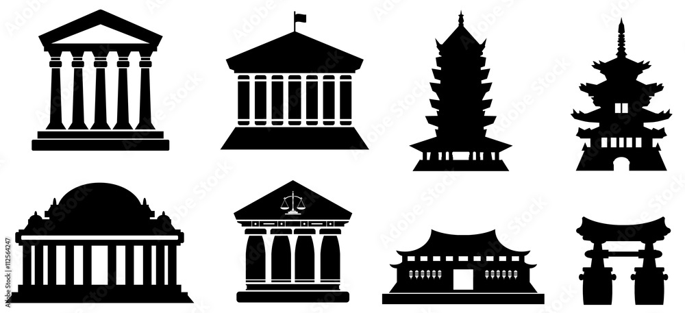 Tribunal et temple en 8 icônes Tribunal et temple en 8 icônes