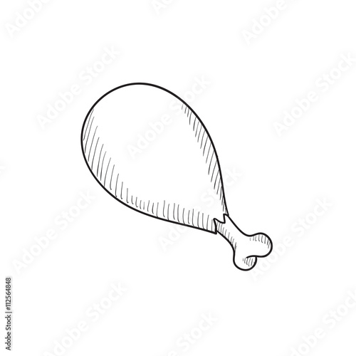 Chicken leg sketch icon