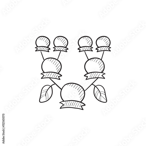 Family tree sketch icon.