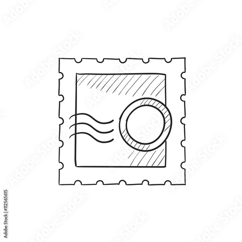 Philately sketch icon