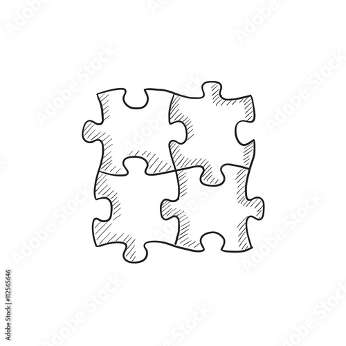 Puzzle sketch icon.