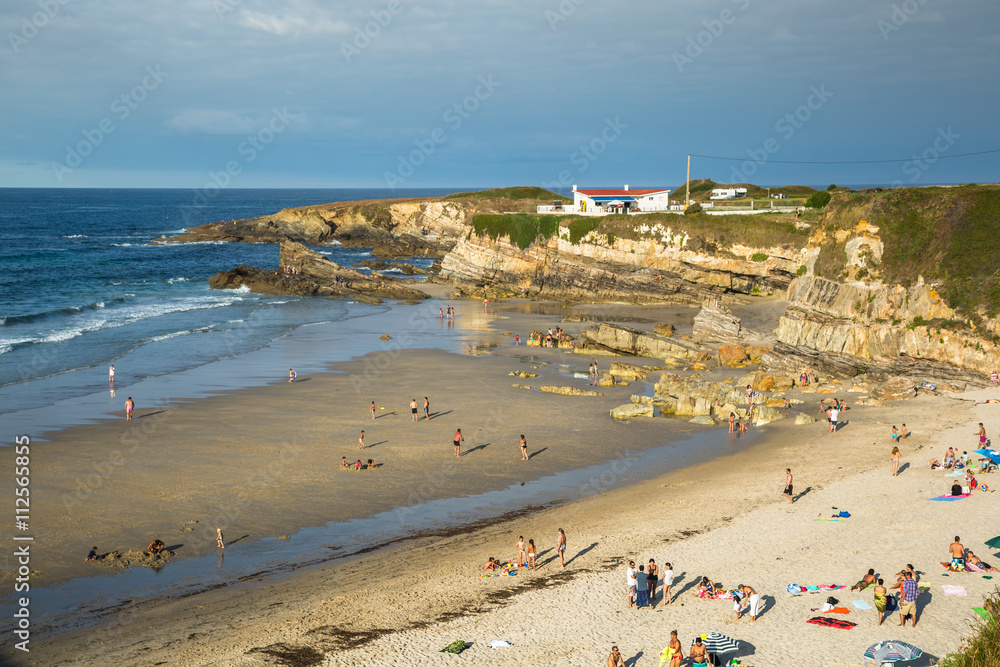 Ribadeo,Spain-23 August 2014: Rocky coast of Spain. Galicia Ribadeo,Spain-23 August 2014: Rocky coast of Spain. Galicia