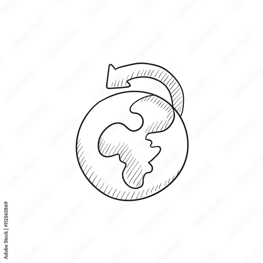 World wide cargo transportation sketch icon. World wide cargo transportation sketch icon.