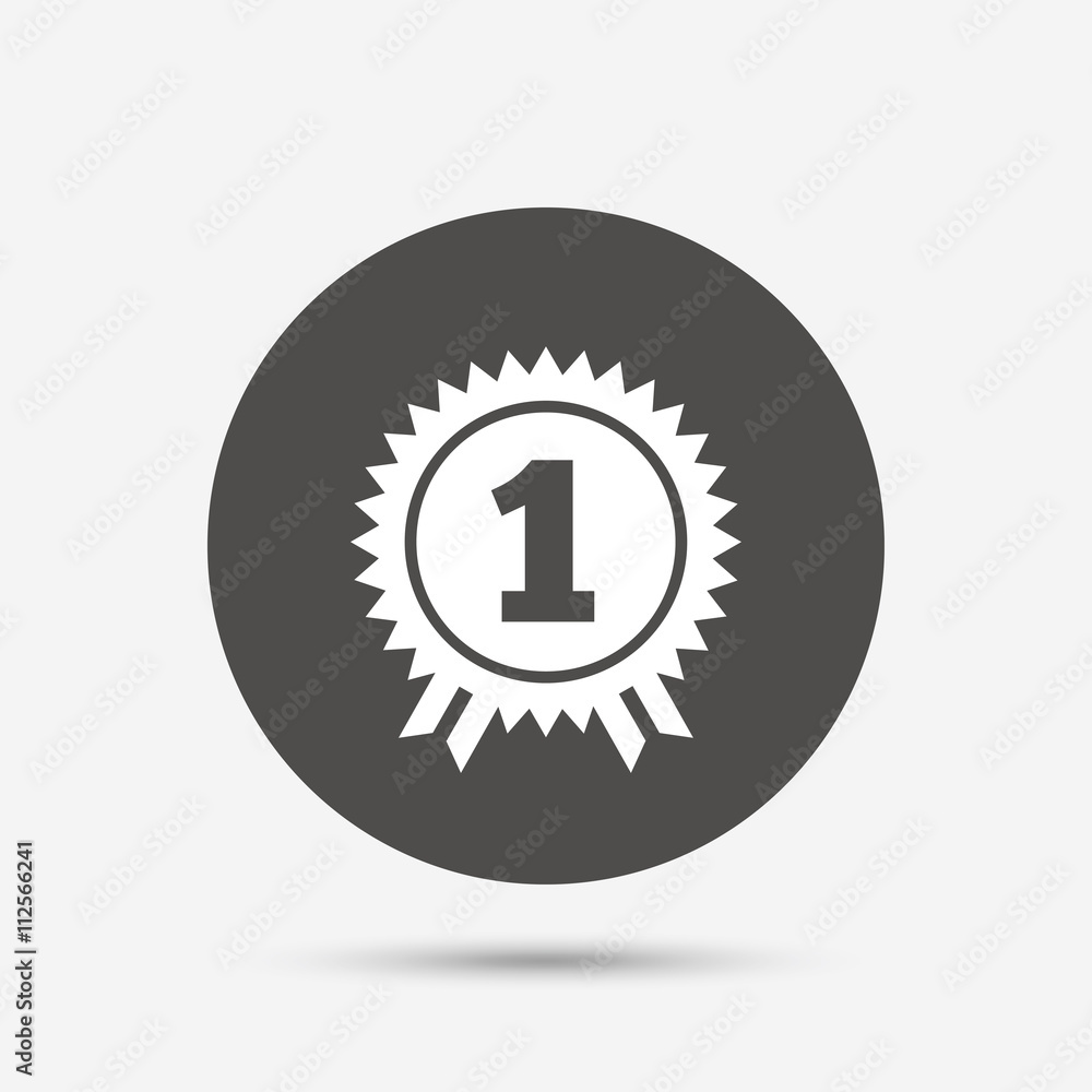 First place award sign icon. Prize for winner. First place award sign icon. Prize for winner.