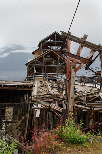 The abandoned and spooky remnants of the Kennecott Copper processing mill building at the former Kennecott Copper mine in Alaska.