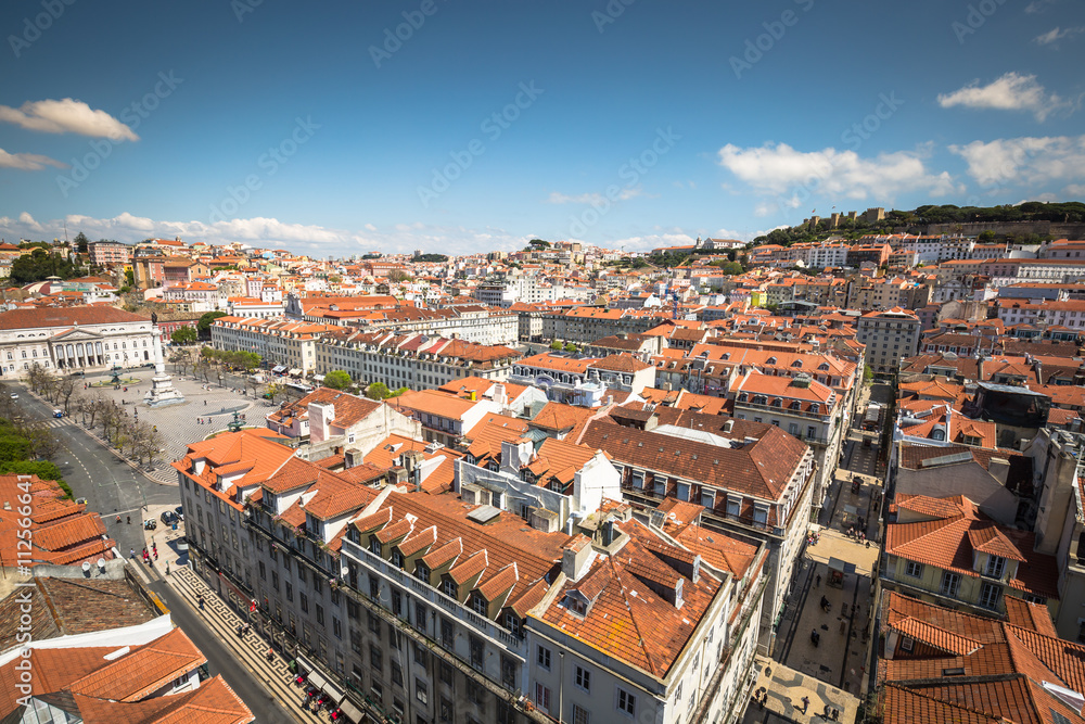 Lisbon,Portugal-April 12,2015:Beautiful view of Lisbon old city,