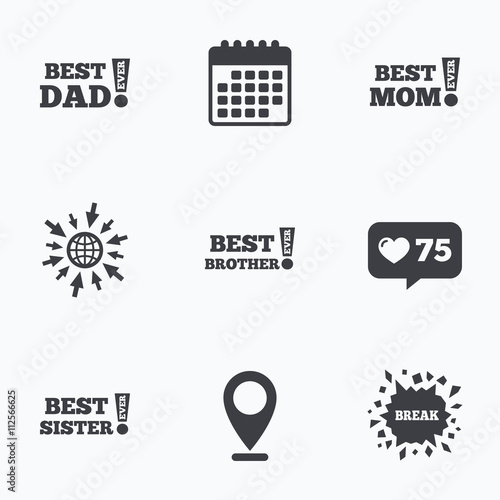 Billede på lærred Best mom and dad, brother, sister icons.