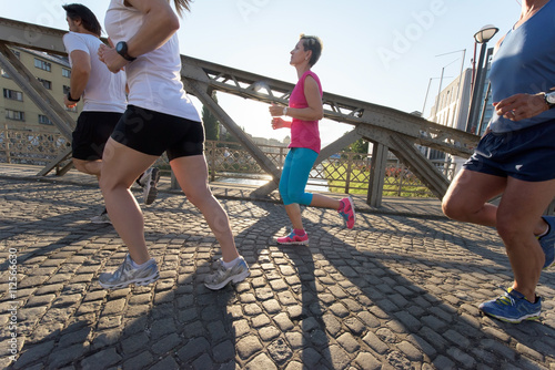 people group jogging