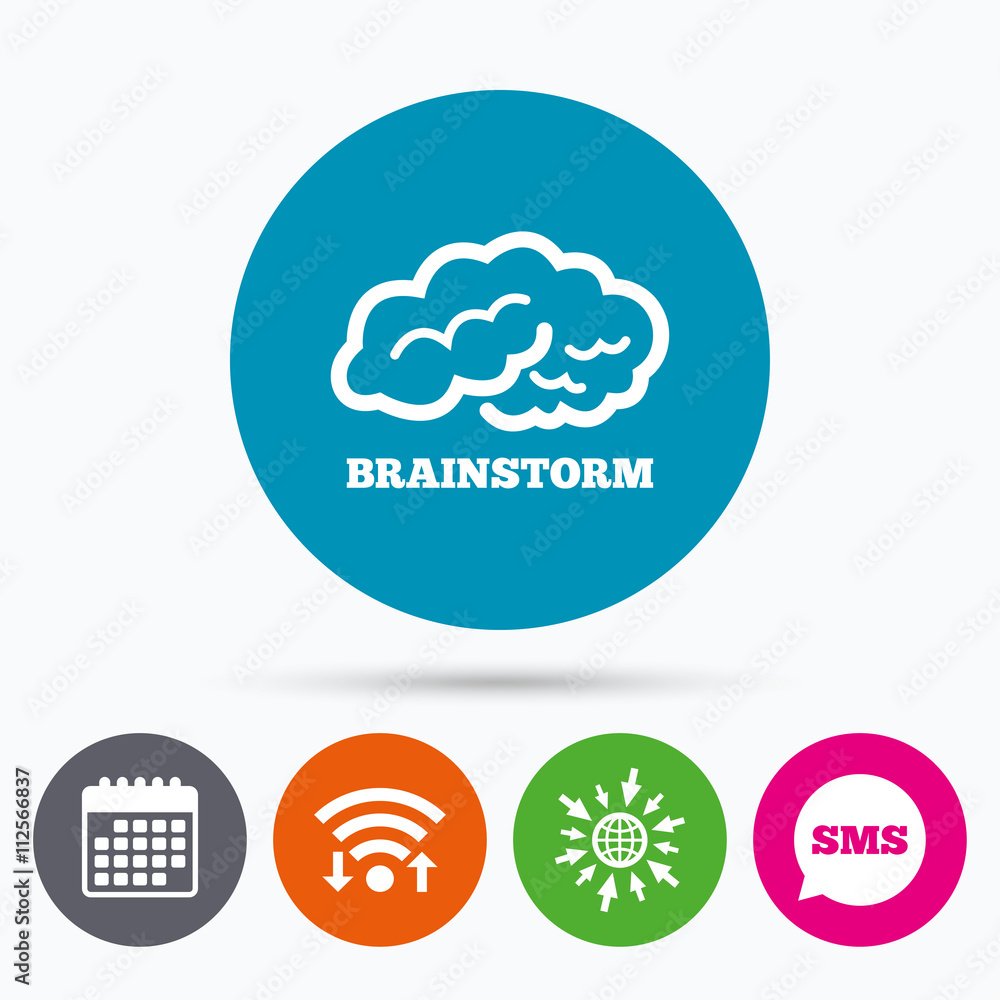 Brainstorm sign icon. Intelligent smart mind. Brainstorm sign icon. Intelligent smart mind.