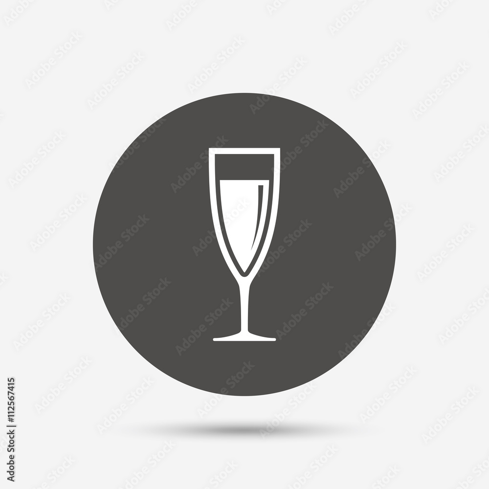 Glass of champagne sign icon. Alcohol drink. Glass of champagne sign icon. Alcohol drink.