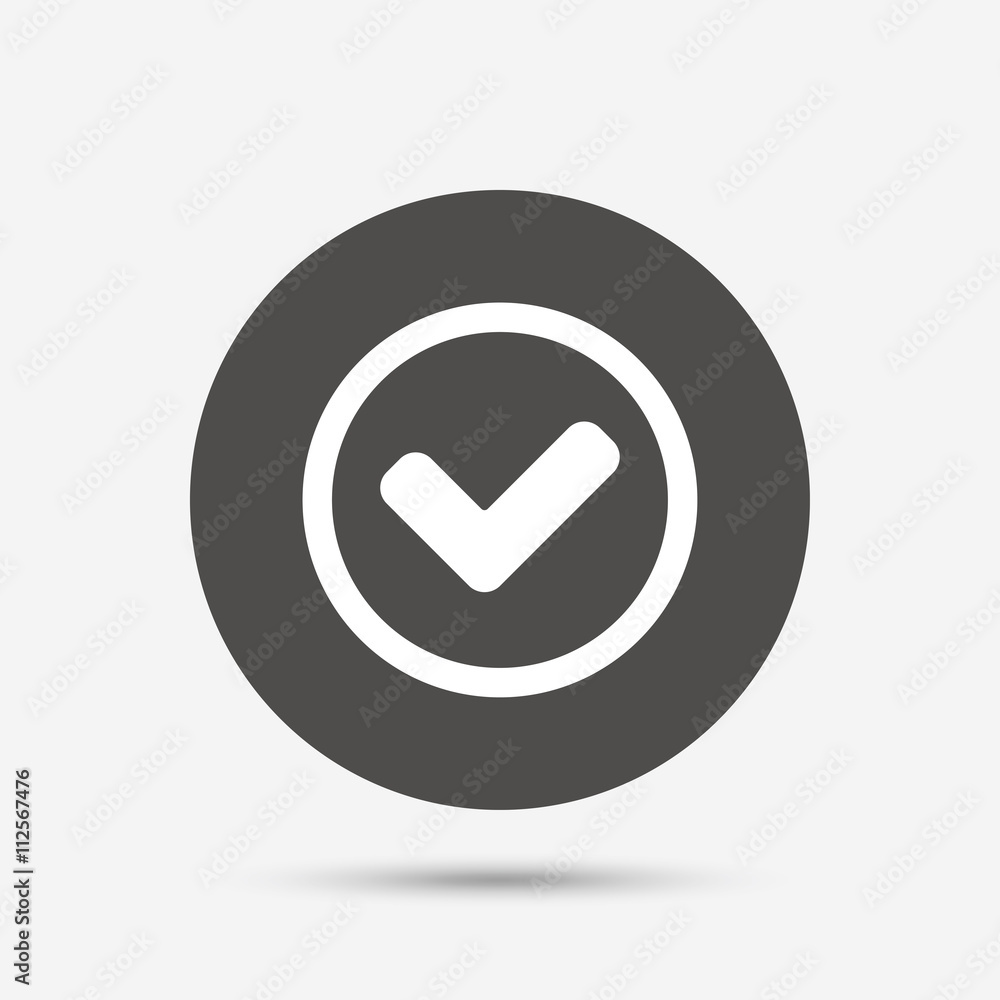 Check mark sign icon. Yes circle symbol. Check mark sign icon. Yes circle symbol.