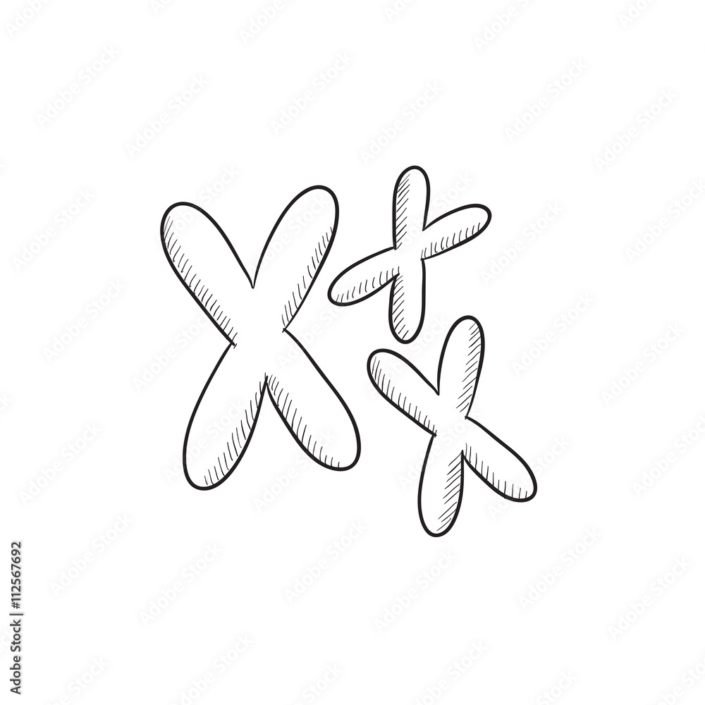 Chromosomes sketch icon. Chromosomes sketch icon.