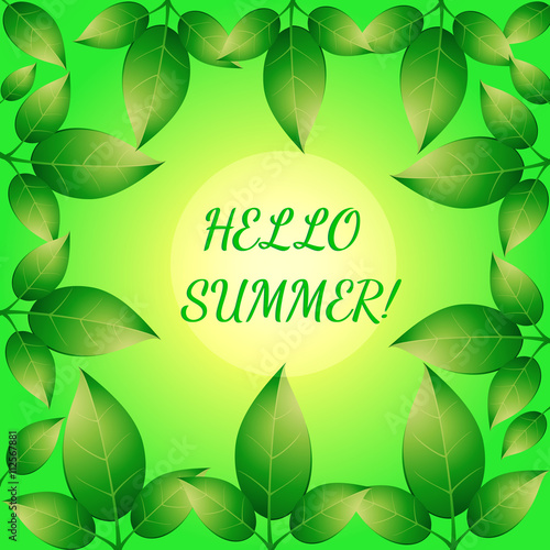 Wallpaper Mural Background with green leafs. Torontodigital.ca