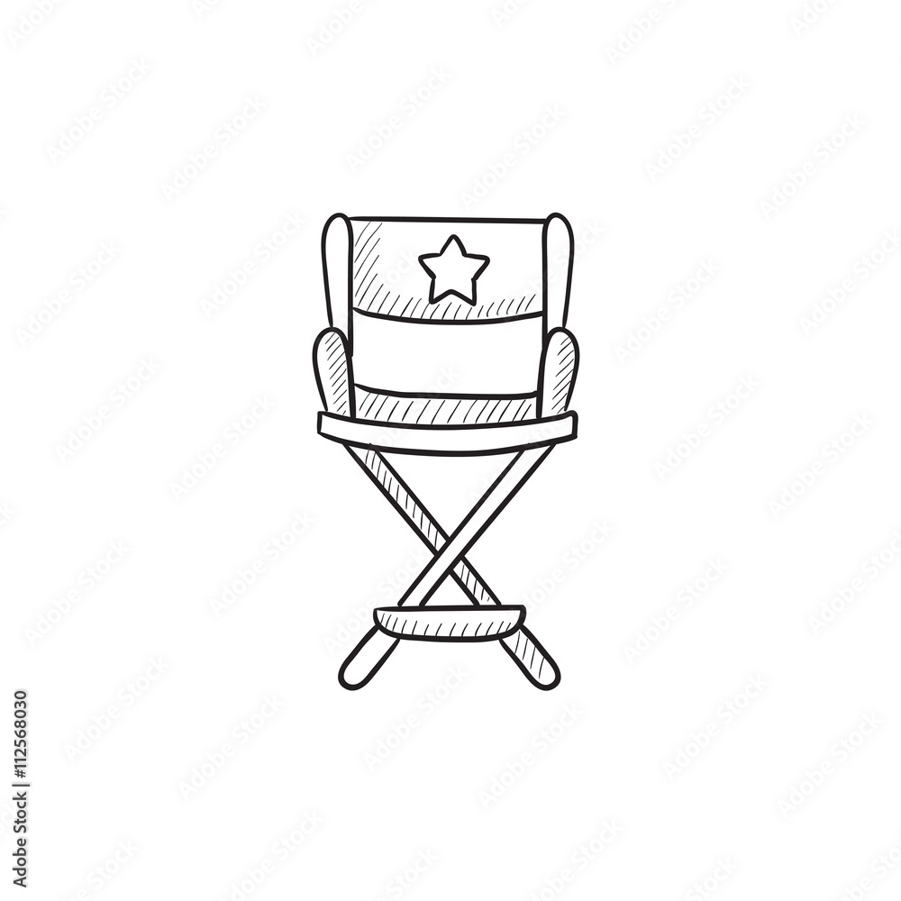 Director chair sketch icon.