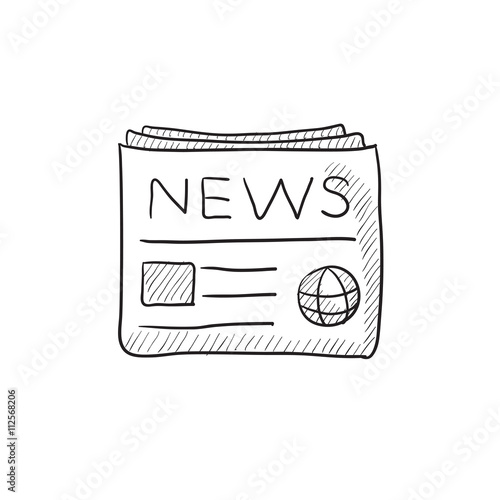 Newspaper sketch icon.