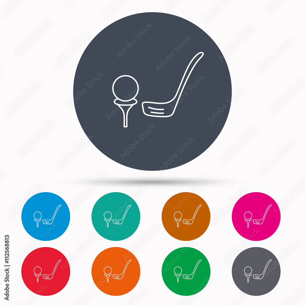 Golf club icon. Golfing sport sign. Golf club icon. Golfing sport sign.