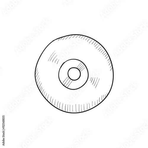 Reel tape deck player recorder sketch icon.