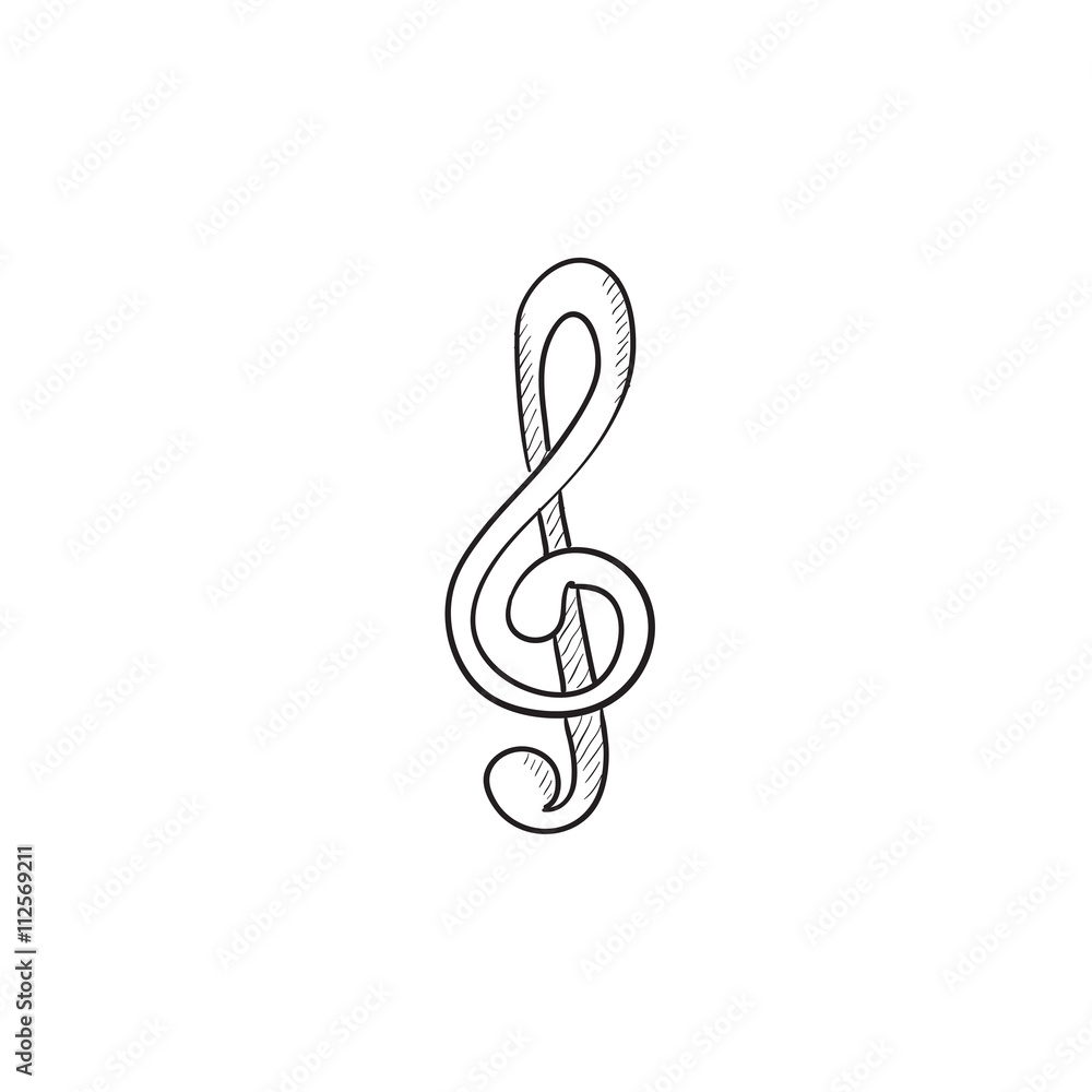 Fototapeta premium G-clef sketch icon.