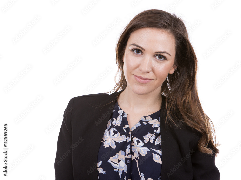 successful businesswoman on white