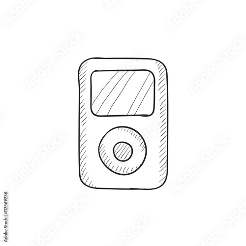 MP3 player sketch icon.