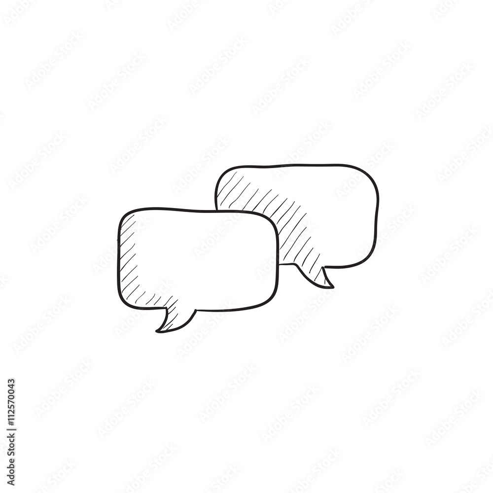 Fototapeta premium Speech squares sketch icon.