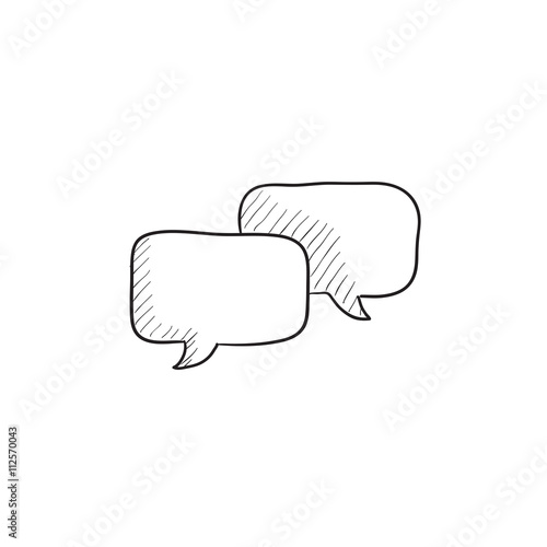 Speech squares sketch icon.