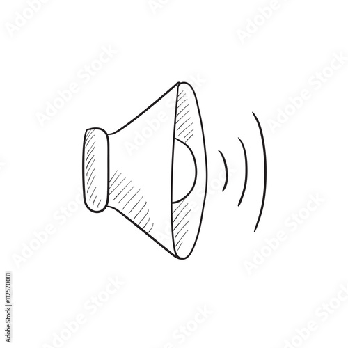 Speaker volume sketch icon.