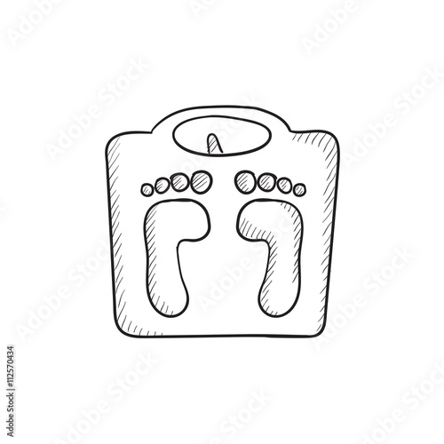Weighing scale sketch icon.