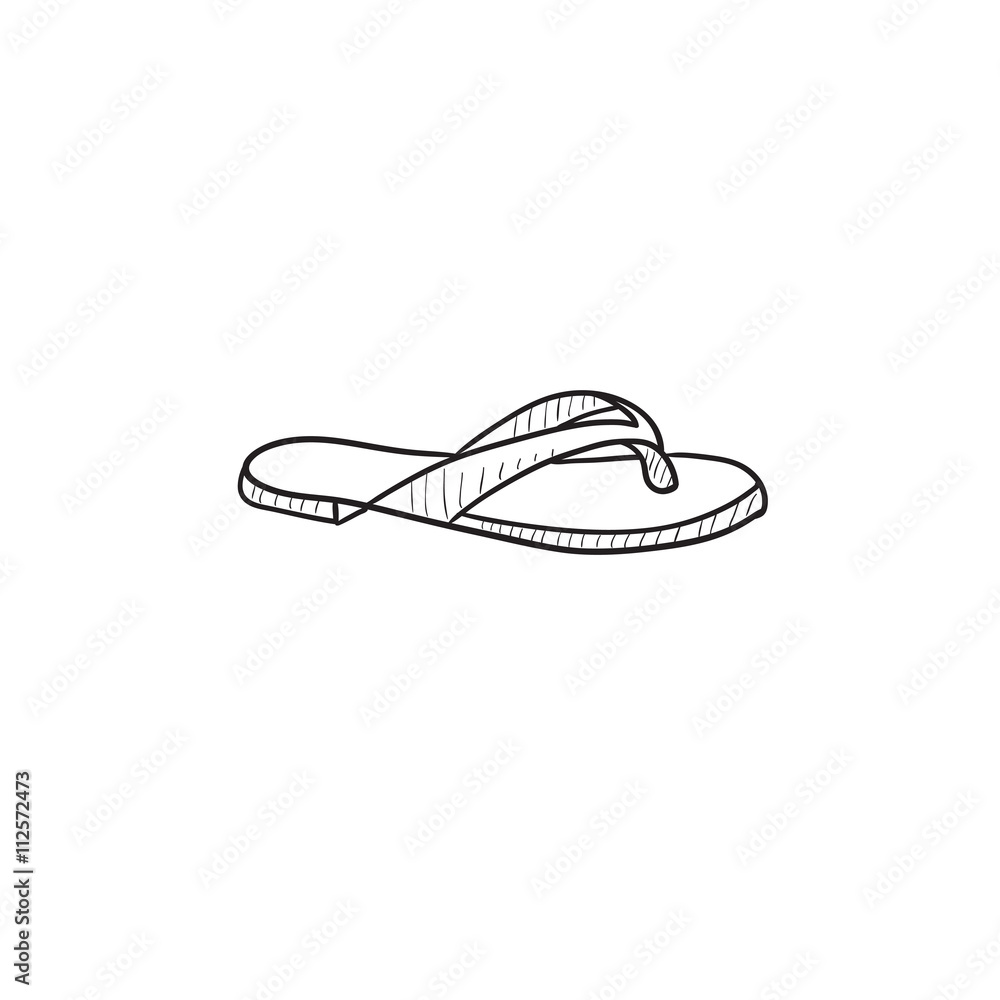 Flip-flops sketch icon. Flip-flops sketch icon.