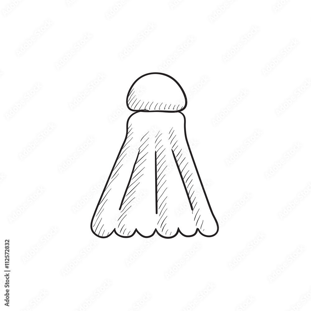 Shuttlecock sketch icon.