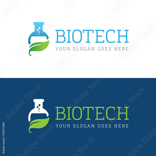 Icon with flask and leaf
