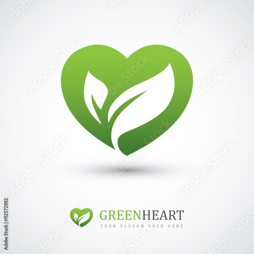 Green heart with leaves