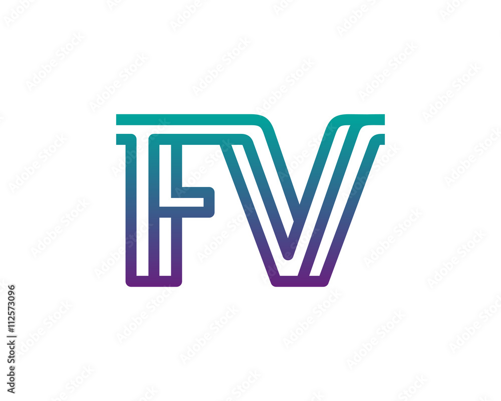 FV lines letter logo FV lines letter logo