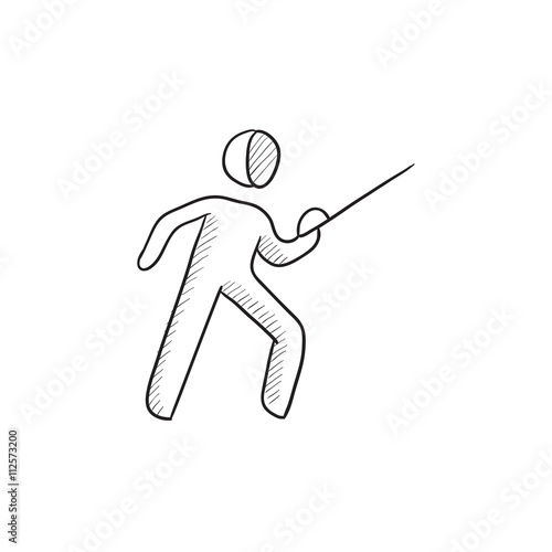 Fencing sketch icon.