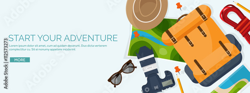 Travel and tourism. Flat style. World, earth map. Globe. Trip, tour,journey,summer holidays. Travelling, exploring worldwide. Adventure,expedition. Table,workplace. Traveler. Navigation or route