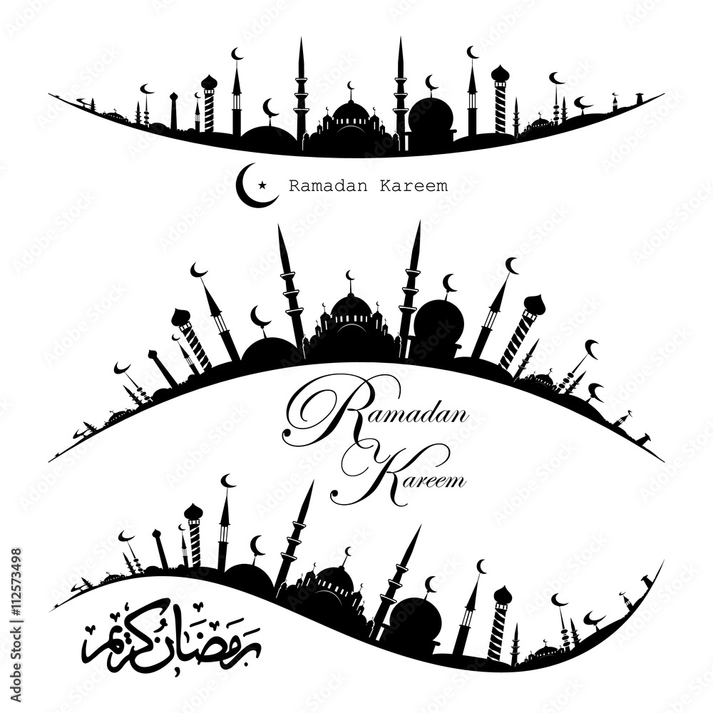 Obraz premium Ramadan Kareem icons set