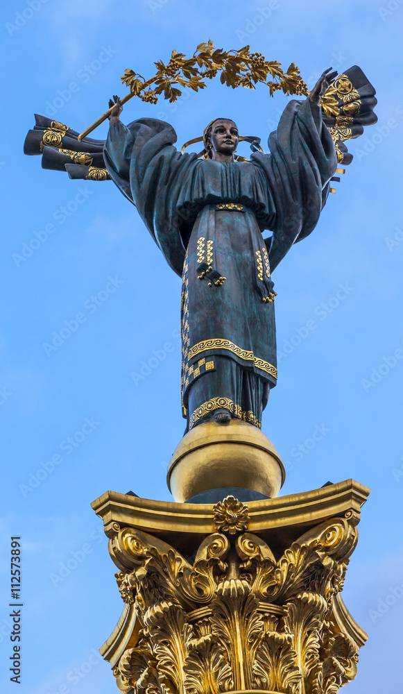 Independence Monument Berehynia  Maidan Square Kiev