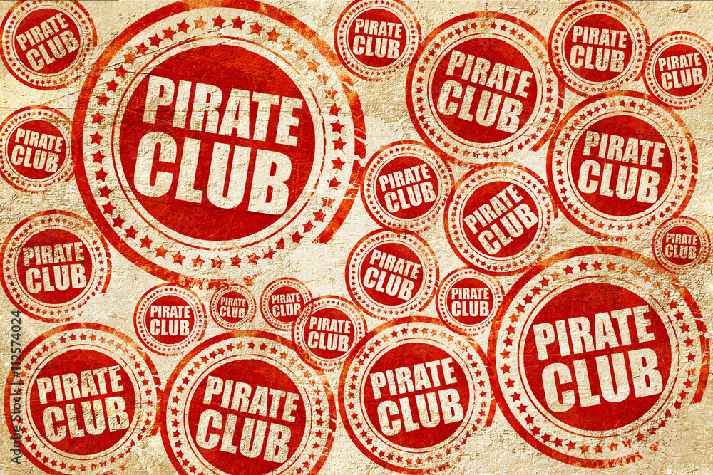 pirate club, red stamp on a grunge paper texture pirate club, red stamp on a grunge paper texture