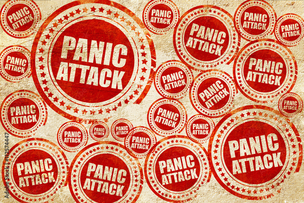 panic attack, red stamp on a grunge paper texture